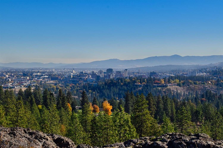 view of the City of Spokane from Palisades Park