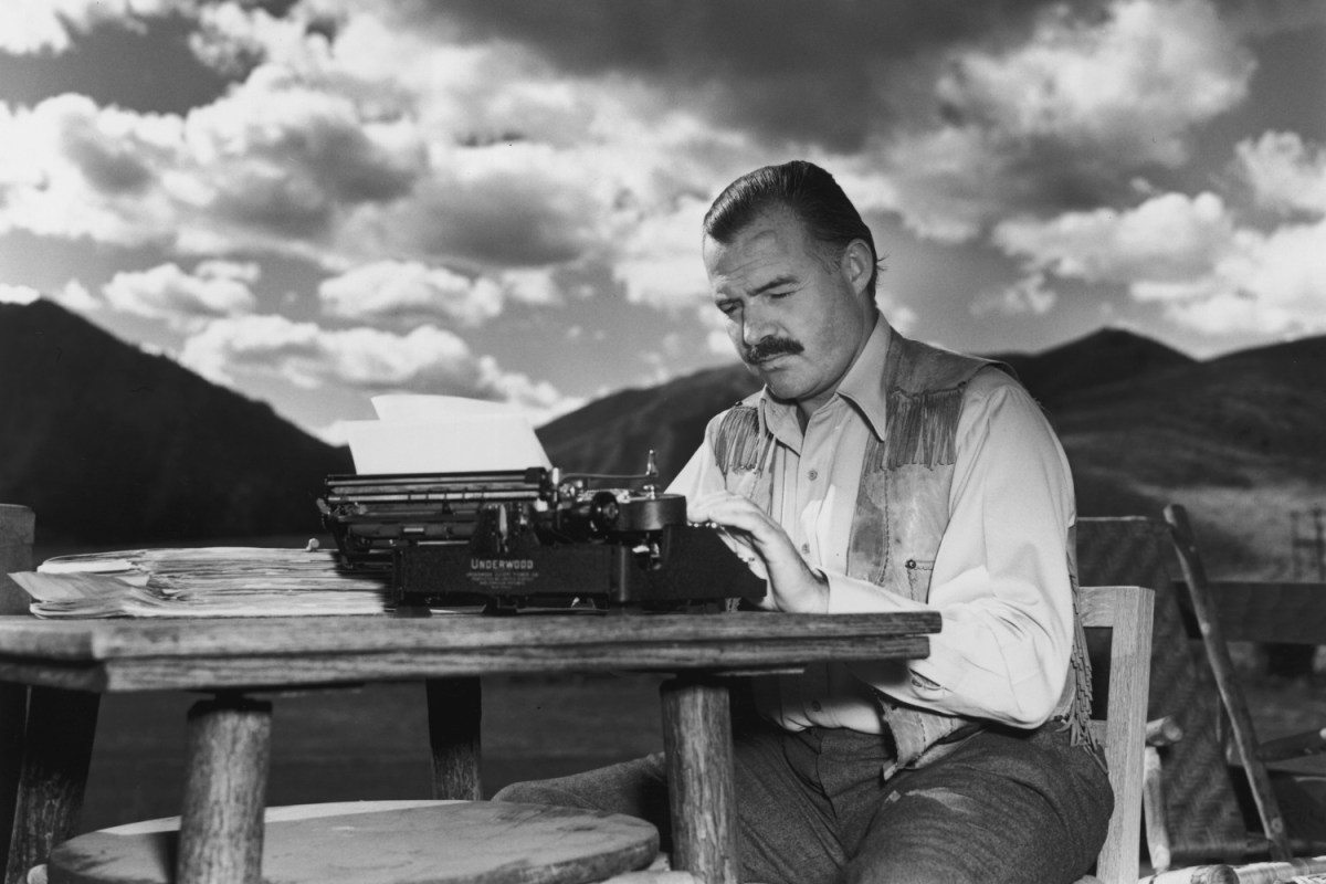 Ernest Hemingway writing