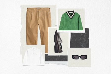 A collage of men's clothing in Polaroid photos. Today we take a look at the "eclectic grandpa" trend.