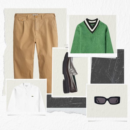 A collage of men's clothing in Polaroid photos. Today we take a look at the "eclectic grandpa" trend.