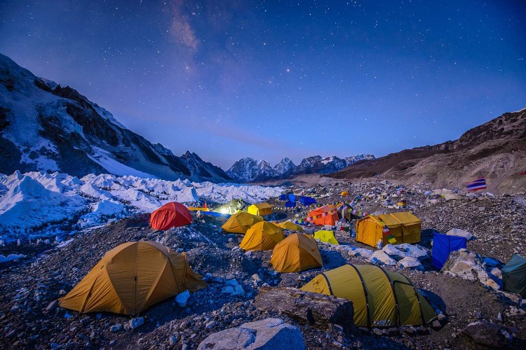 The Everest Base Camp trek on the south side is one of the most popular trekking routes in the Himalayas