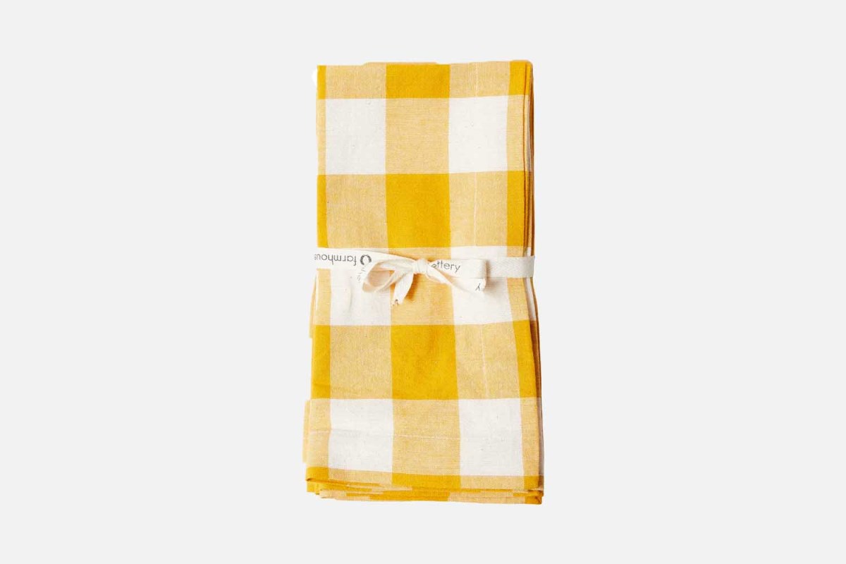 Farmhouse Pottery Set of 4 Farmeru0026amp;#8217;s Gingham Check Napkins