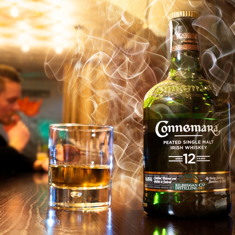 In this photo illustration, Connemara 12 Year Old Peated Irish Whiskey at Rooster Grill Bar.