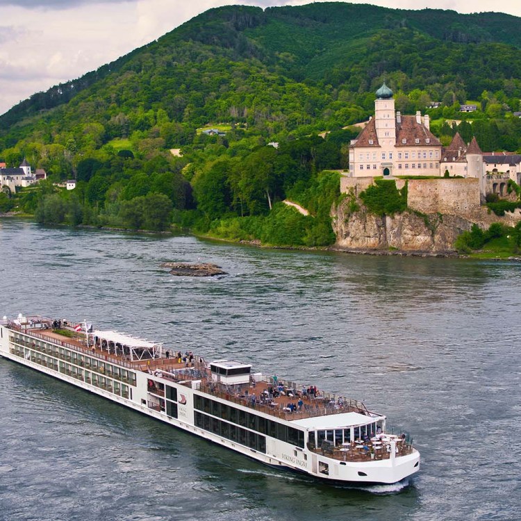 Viking Longship on the Danube River