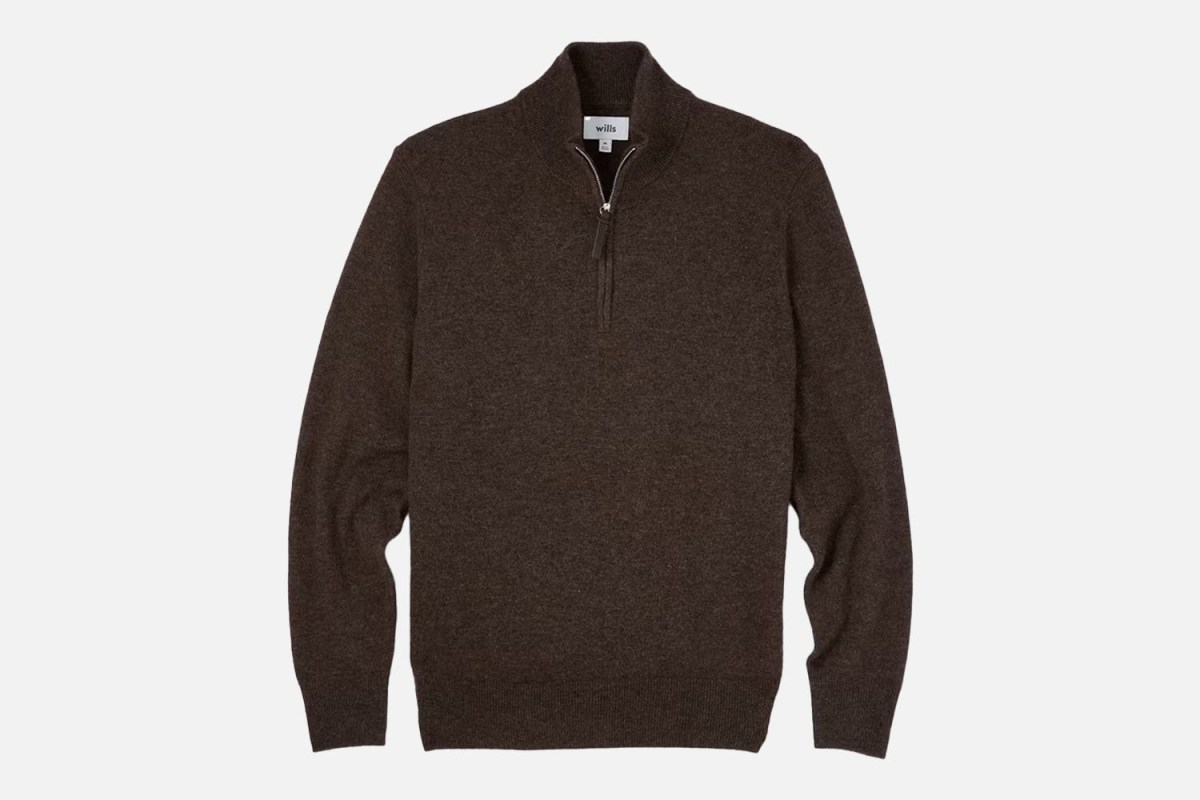 Wills Classic Cashmere Quarter Zip Sweater