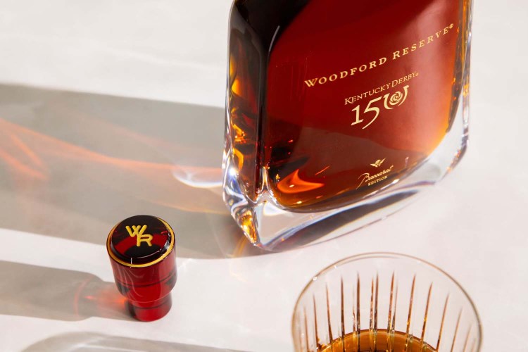 A close-up of the new Woodford Reserve Kentucky Derby 150 Baccarat Edition