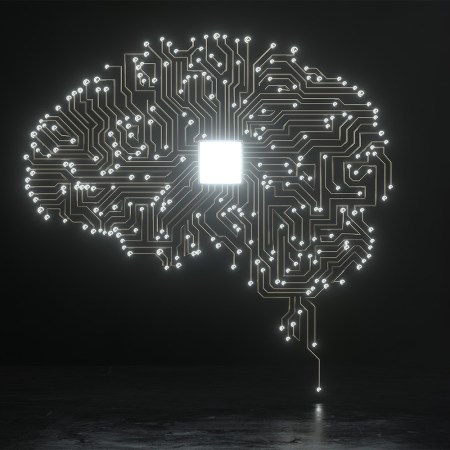 A human brain depicted with a computer chip and circuits coming out of it. We look at the state of brain-machine interfaces with the advances from Elon Musk's Neuralink and other companies.