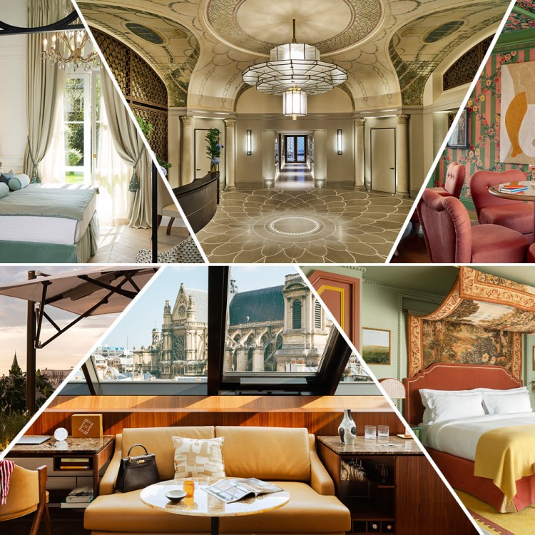 a collage of the best hotels in paris