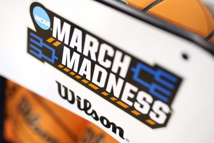 A view of the NCAA March Madness logo. We spoke with Borgata sportsbook director Thomas Gable for some tips on filling out the 2024 bracket.