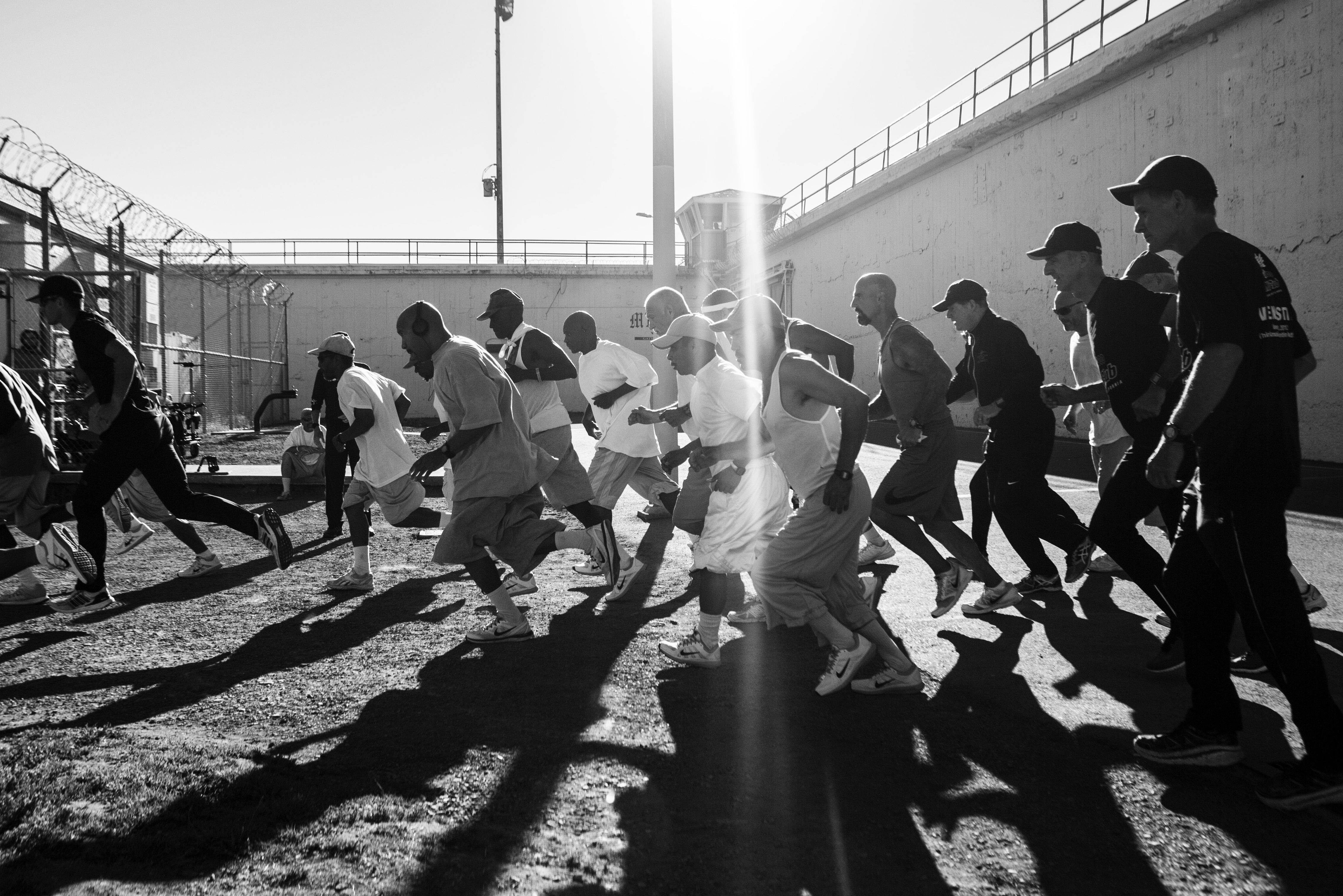 A 1,000-Mile Club workout at San Quentin State Prison.
