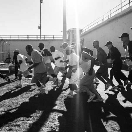 A 1,000-Mile Club workout at San Quentin State Prison.