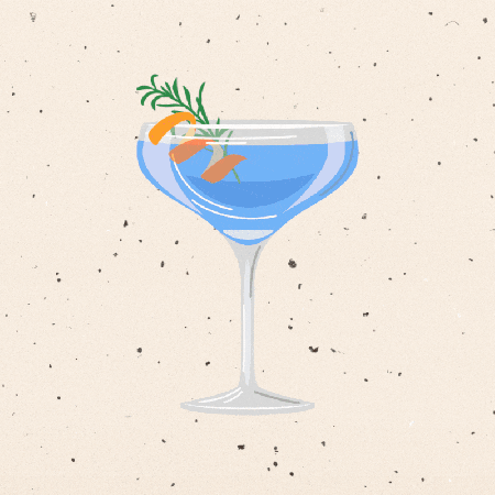 A color-changing cocktail gif
