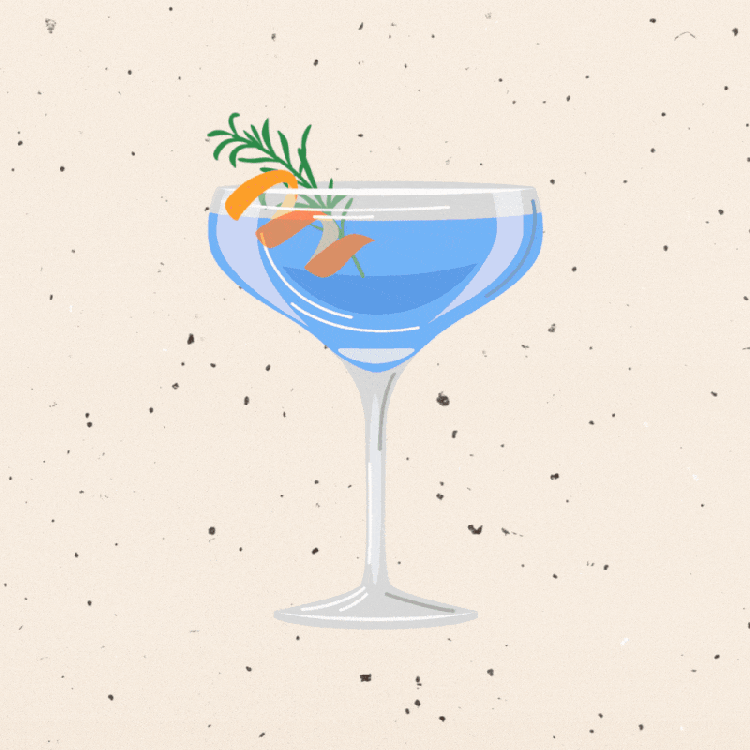 A color-changing cocktail gif