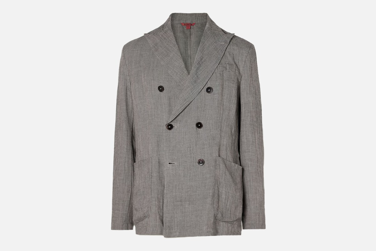 For the Fashion Fiend: Barena Double-Breasted Unstructured Woven Suit Jacket
