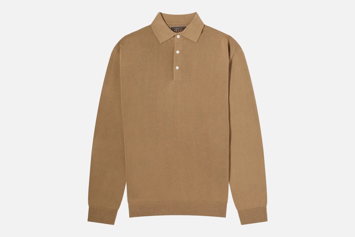 Beams Plus 12G Knit Long Sleeve Polo