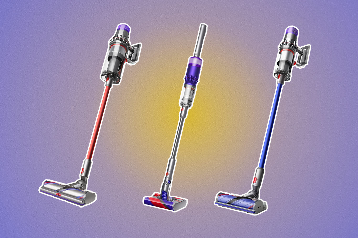 Dyson Deals on blue and yellow grain background