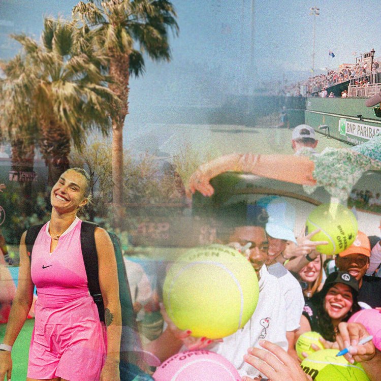 A collage of film photos taken at the Indian Wells Open, aka Tennis Paradise.