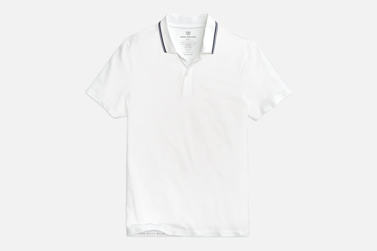 Mack Weldon Silver Pique Polo