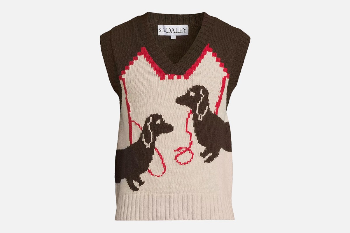 S.S. Daley Merry Ment Dachshund Wool Sweater Vest