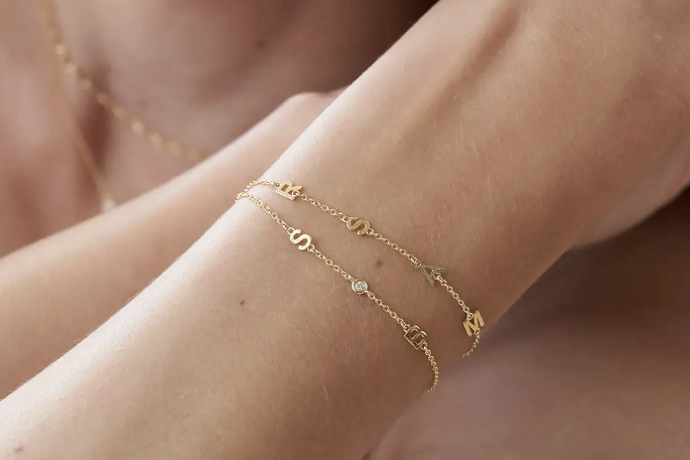 Oak and Luna Inez Initial Bracelet