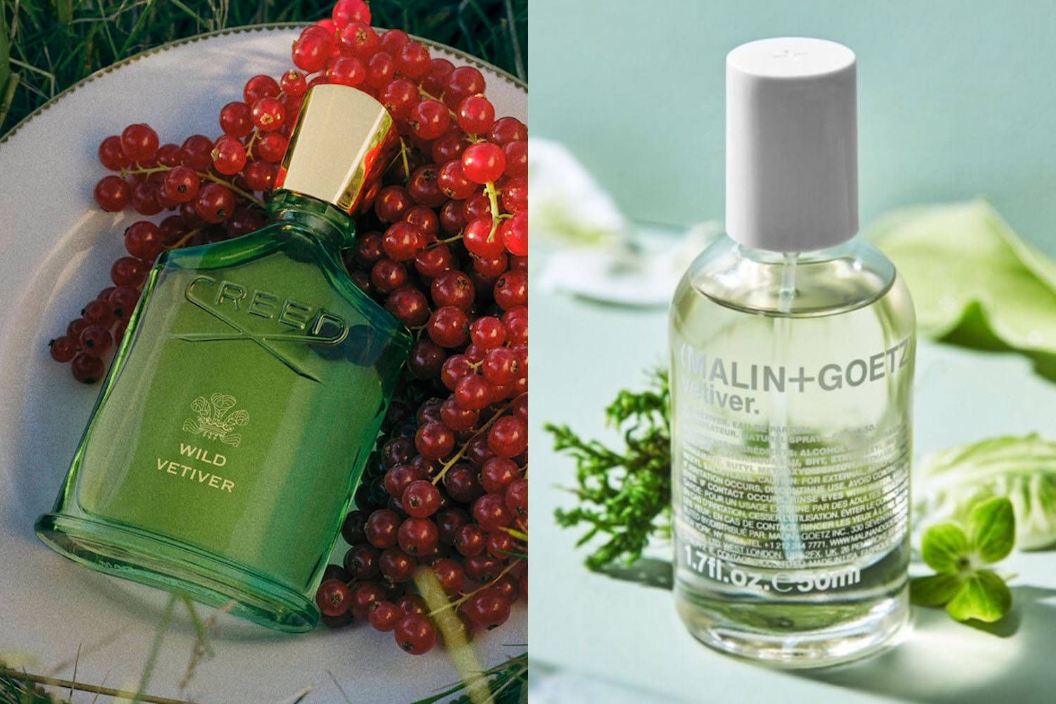 creed wild vetiver and malin+goetz vetiver fragrances side by side