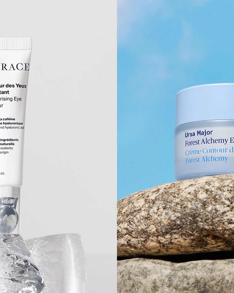 Two eye creams that are great for men: Horace Under-Eye Moisturizer on the left and Ursa Major Forest Alchemy Eye Cream on the right
