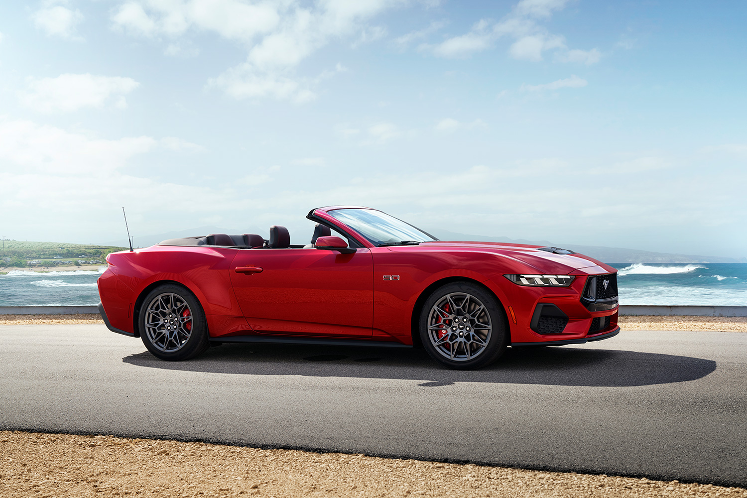 2024 Ford Mustang convertible in red