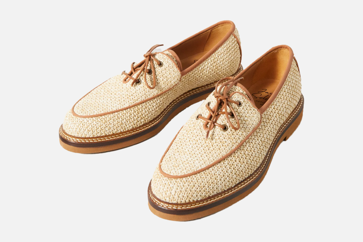Jacques Solovière Paris Luco Raffia Derby Shoes