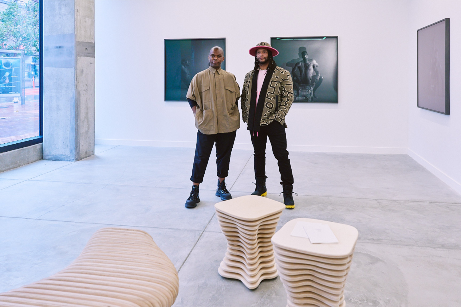 Jonathan Carver Moore (left) and artist Andrew Wilson (right)