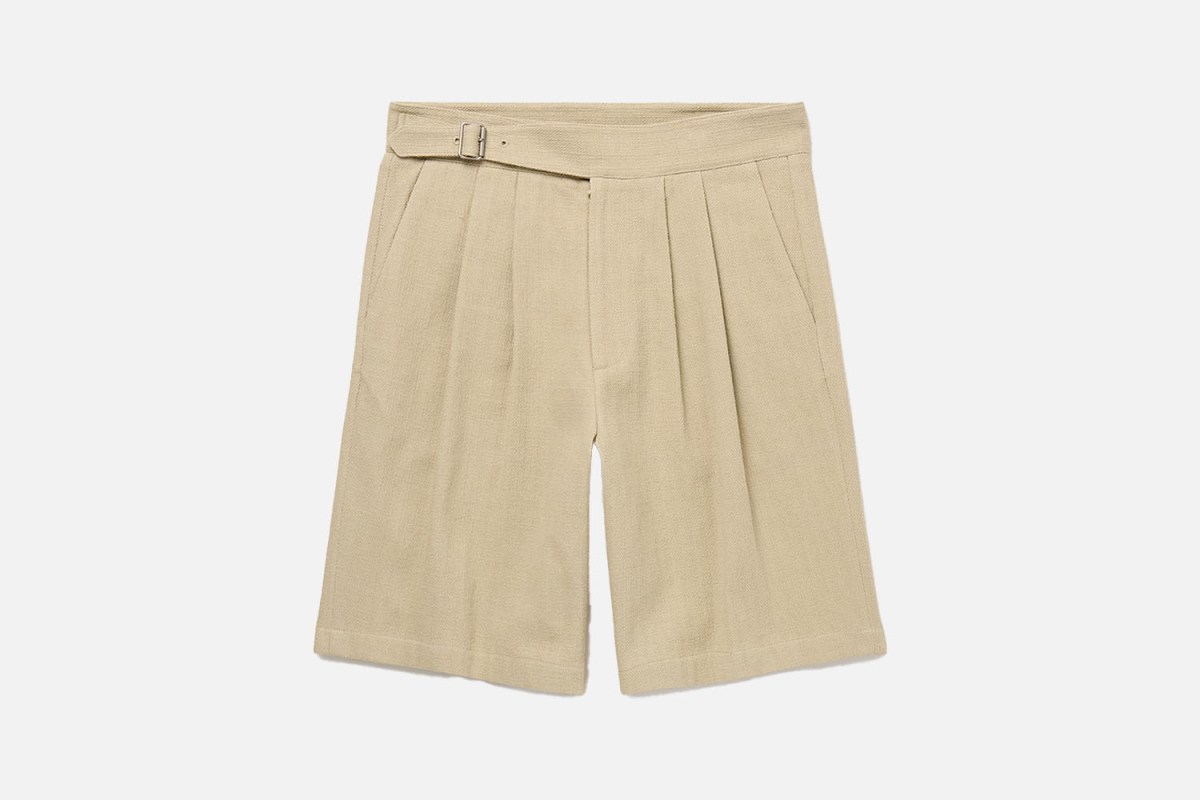 Le 17 Septembre Gurkha Straight-Leg Pleated Woven Shorts
