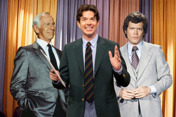 John Mulaney on set for "Everybody's in L.A." His style was no accident: his wardrobe referenced the days of Johnny Carson and David Letterman in L.A.