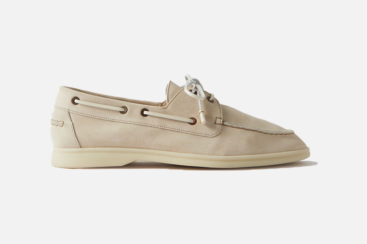 Loro Piana Sea-Sail Walk Suede Boat Shoes