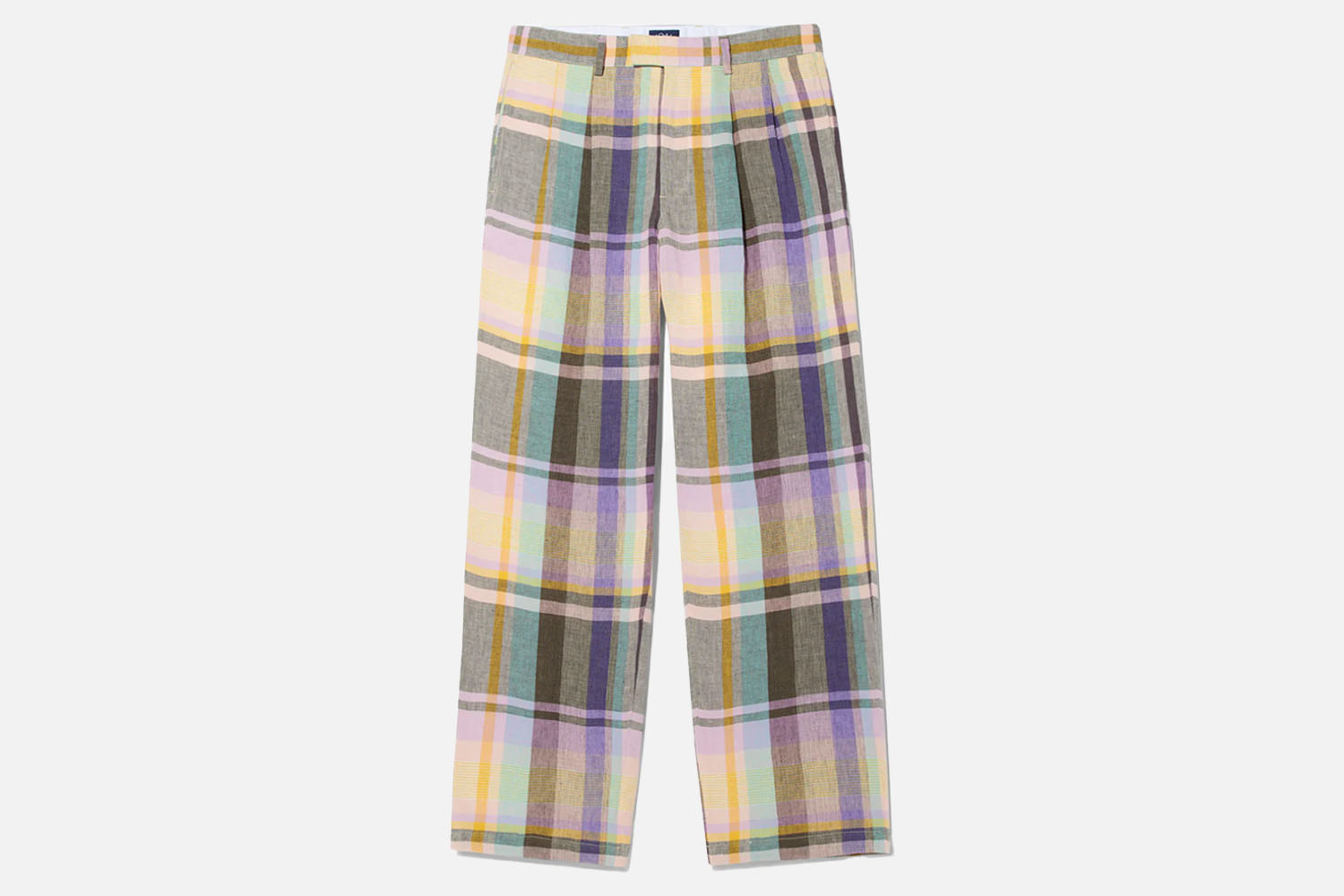 Noah Double-Pleated Madras Trousers