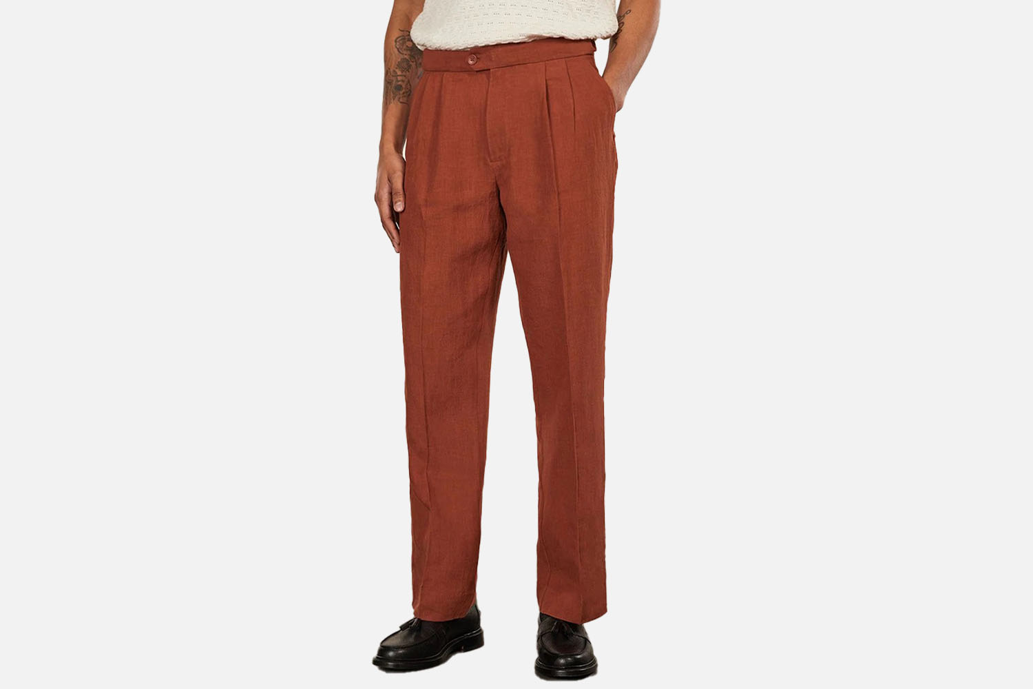 Percival Pleated Linen Tailored Trousers