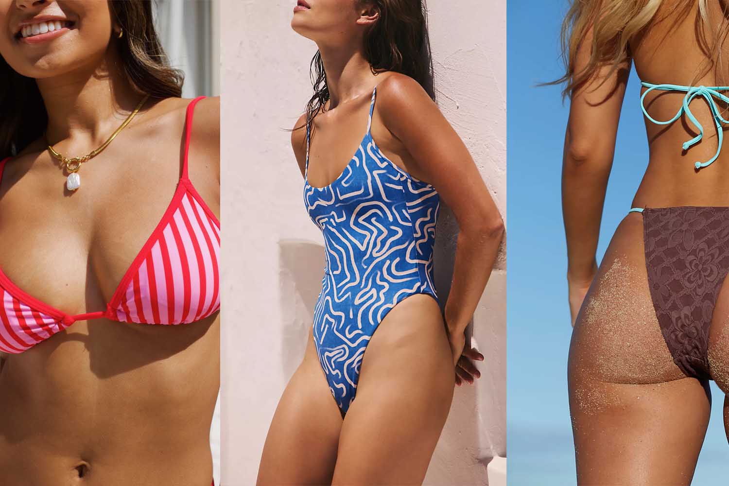 A composite of women in swimsuits