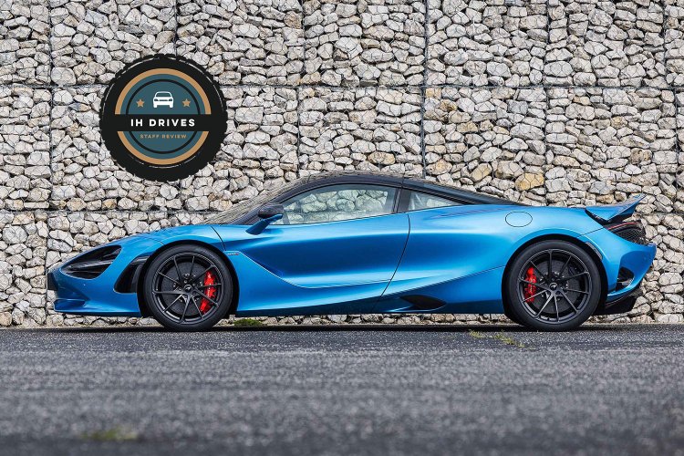 2024 McLaren 750S in blue. We tested and reviewed the new supercar.