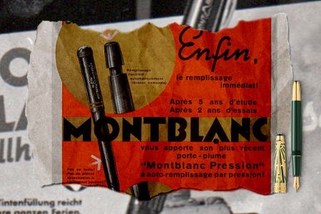 Montblanc Ads on Paper Background