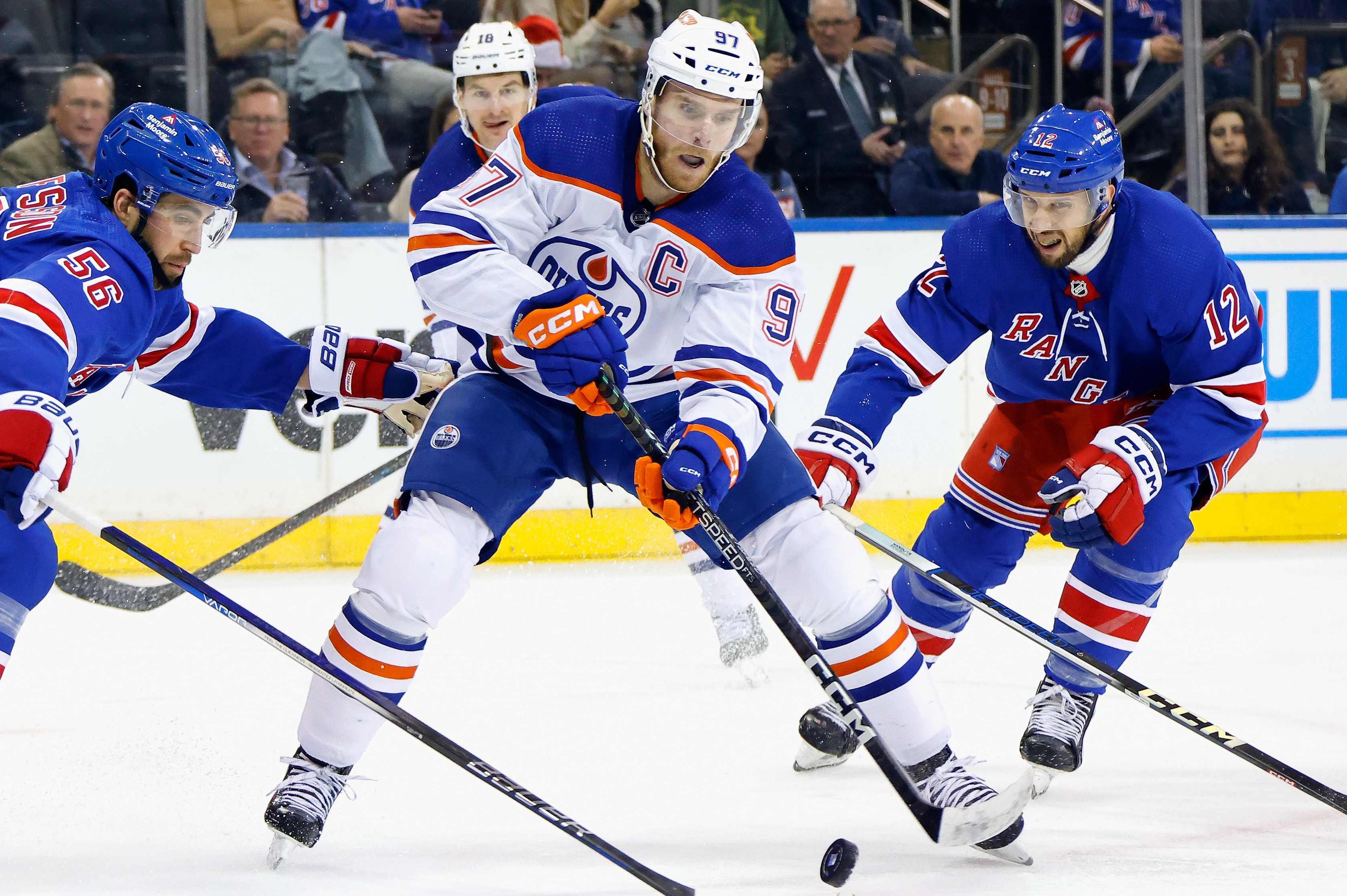 Connor McDavid of the Oilers, who are vying for a spot in the NHL's Stanley Cup Final