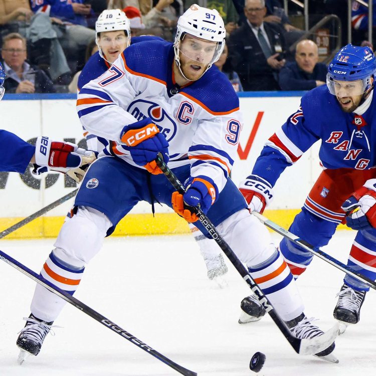 Connor McDavid of the Oilers, who are vying for a spot in the NHL's Stanley Cup Final 
