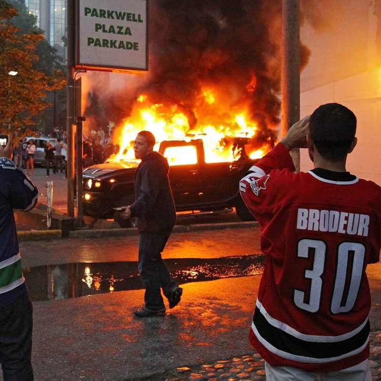 Vancouver broke out in riots after the Canucks lost in 2011.