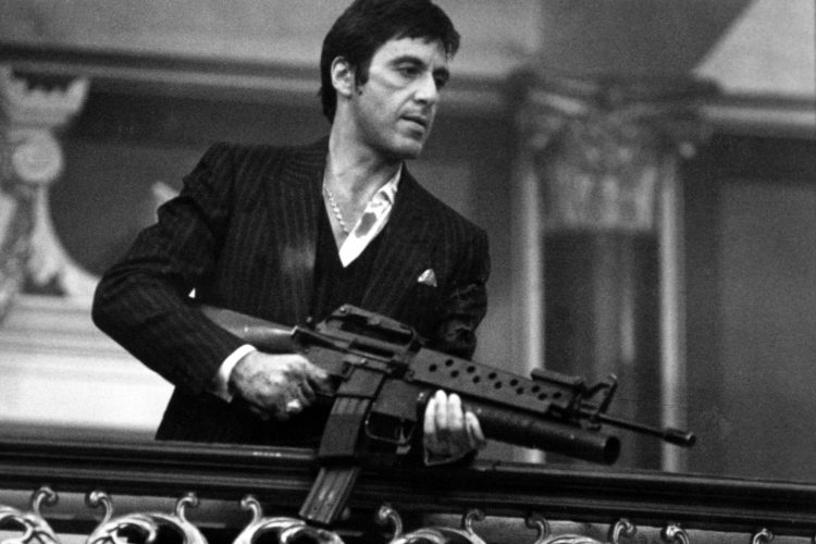 Al Pacino stars in "Scarface" in 1983.