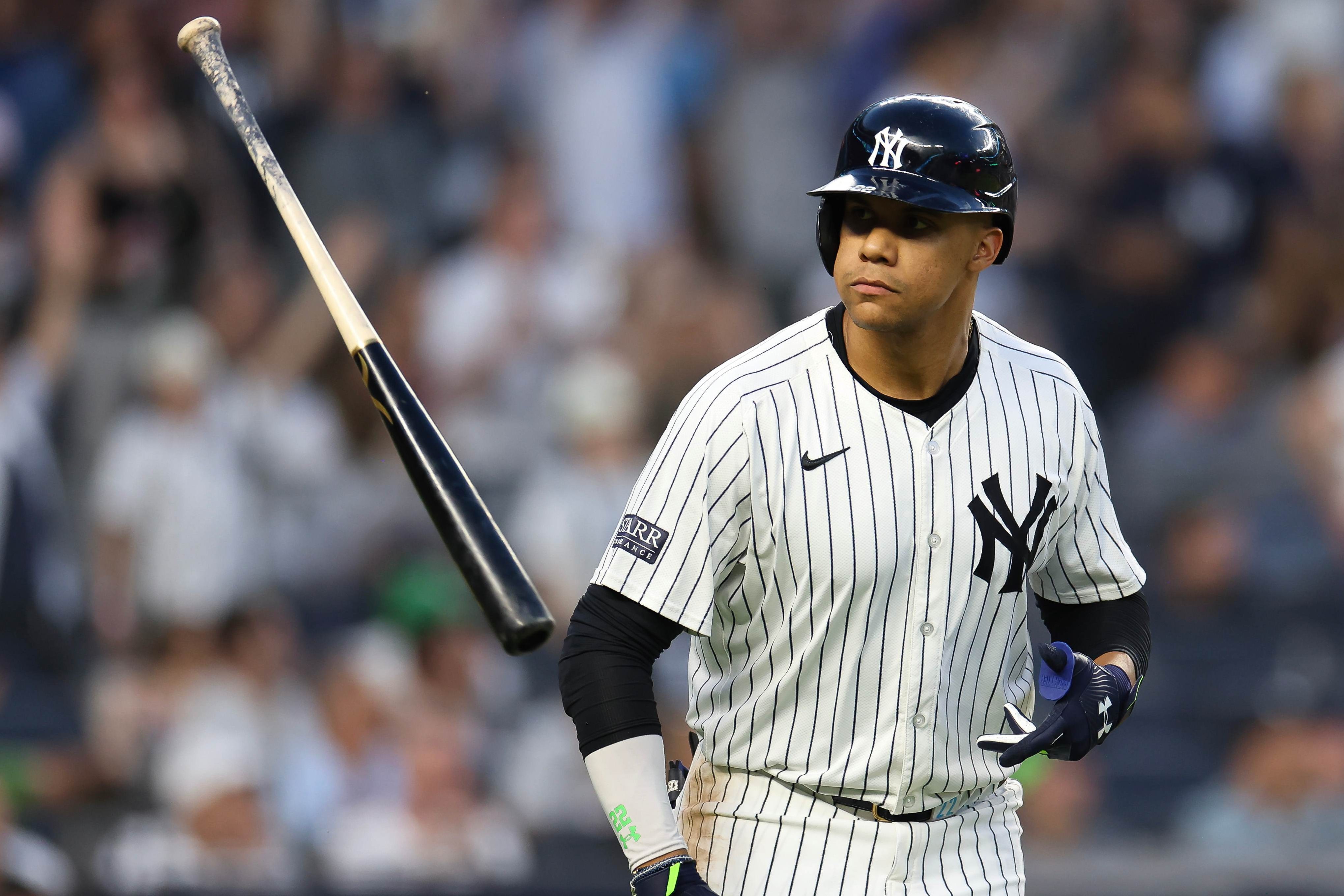 Juan Soto reacts after hitting a two-run home run against the Mariners.