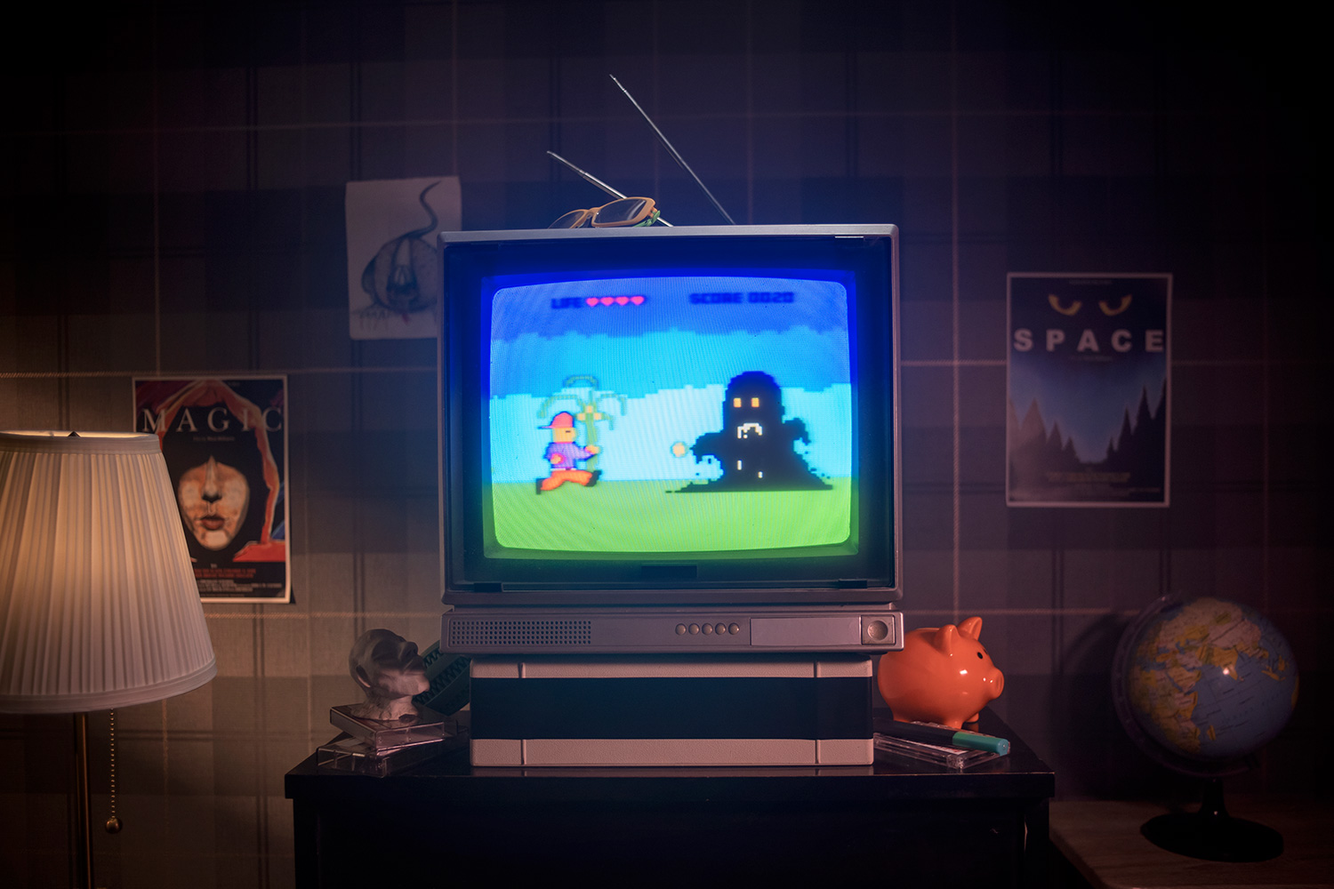 An old TV from the 1980s with a video game being played. We look into the science behind video game addiction.