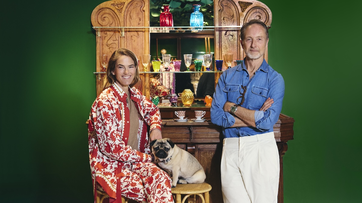 JJ Martins and Adam Brown, posing with a pug