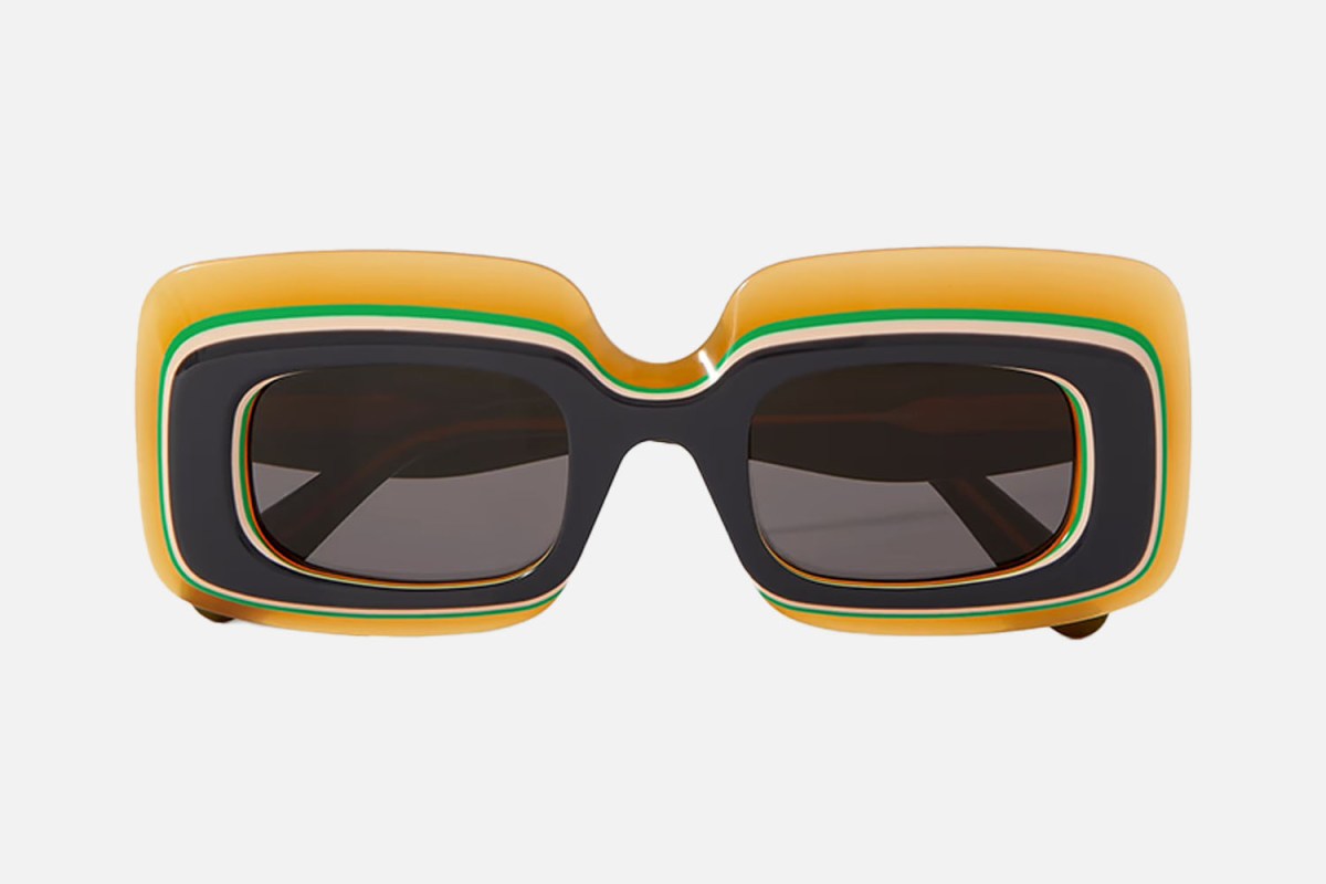 Loewe + Paula’s Ibiza Rectangle-Frame Acetate Sunglasses