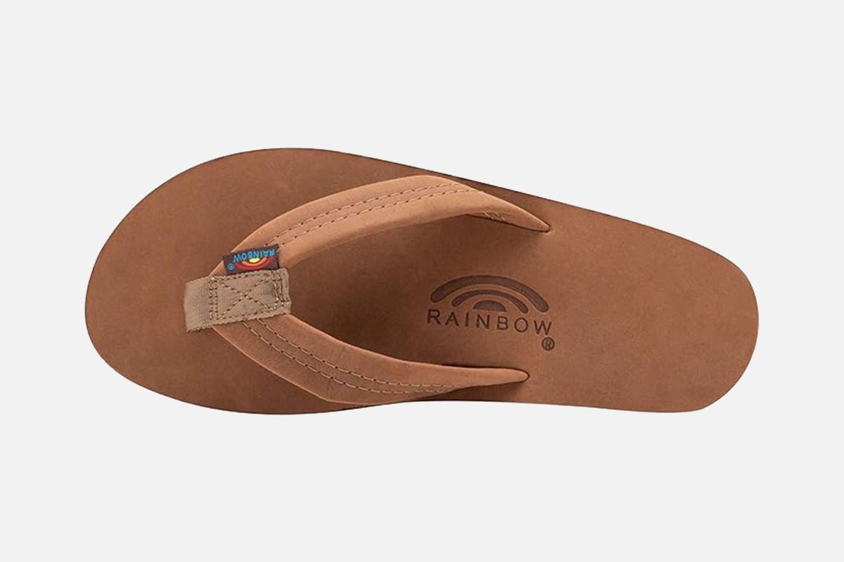 The Only Thong We Want You to Be Wearing: Rainbow Leather Sandals