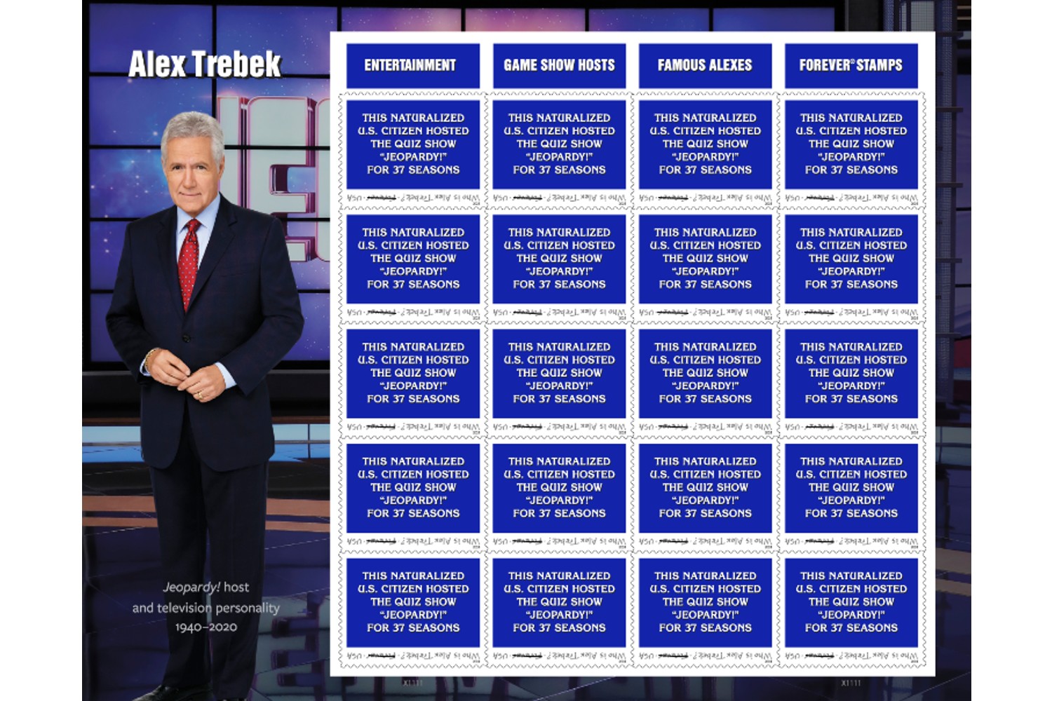 Alex Trebek tribute stamp
