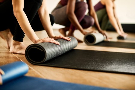 Rolling yoga mats