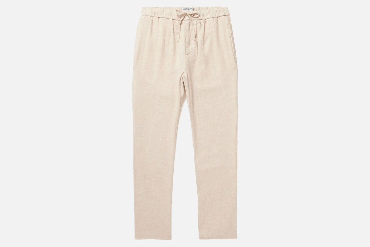 Fresocbol Carioca Oscar Straight-Leg Linen-Cotton Drawstring Trousers