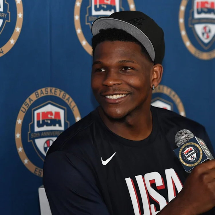 Anthony Edwards spoke to reporters in a Team USA press conference Sunday